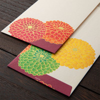 Midori Kami letter writing set - Pompon Chrysanthemum