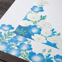 Midori Kami letter writing set - nemophila