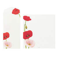 Midori Kami letter writing set - poppy.