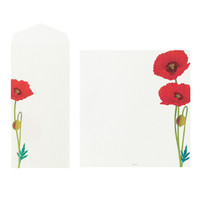 Midori Kami letter writing set - poppy.