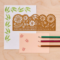 Brass stencil - Botanical design
