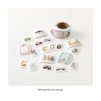 Midori Yuru Log roll stickers - animal emotion design