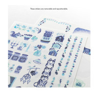 Midori Yuru Log stickers - blue nordic design