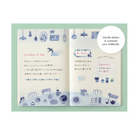 Midori Yuru Log stickers - blue nordic design