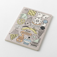 Midori Yuru Log Notebook B6 - sweets & animal design