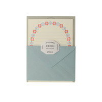 Midori letterpress letter writing set - floral frame