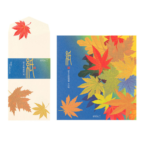 Midori Kami letter writing set - fallen leaves