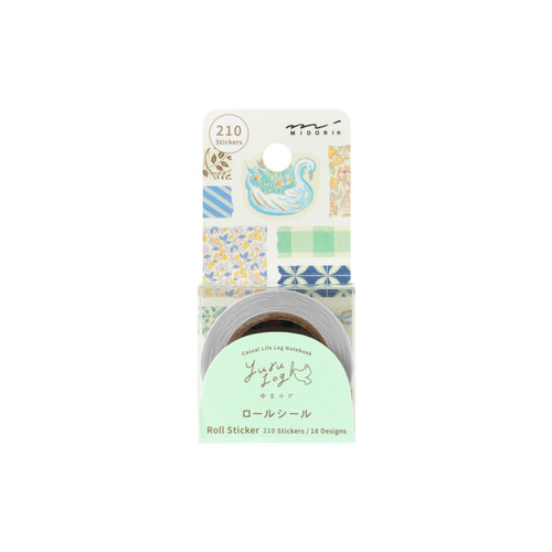 Midori Yuru Log roll stickers - antique designs