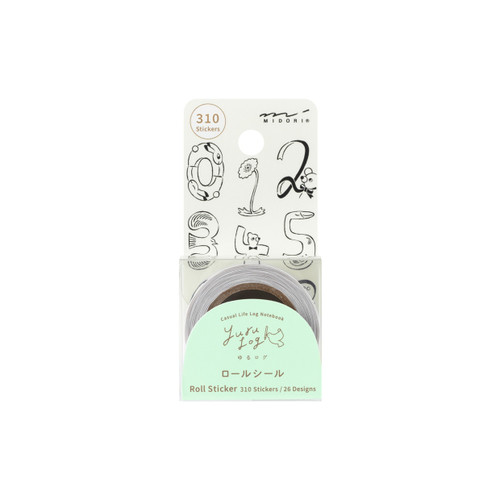 Midori Yuru Log roll stickers - numbers