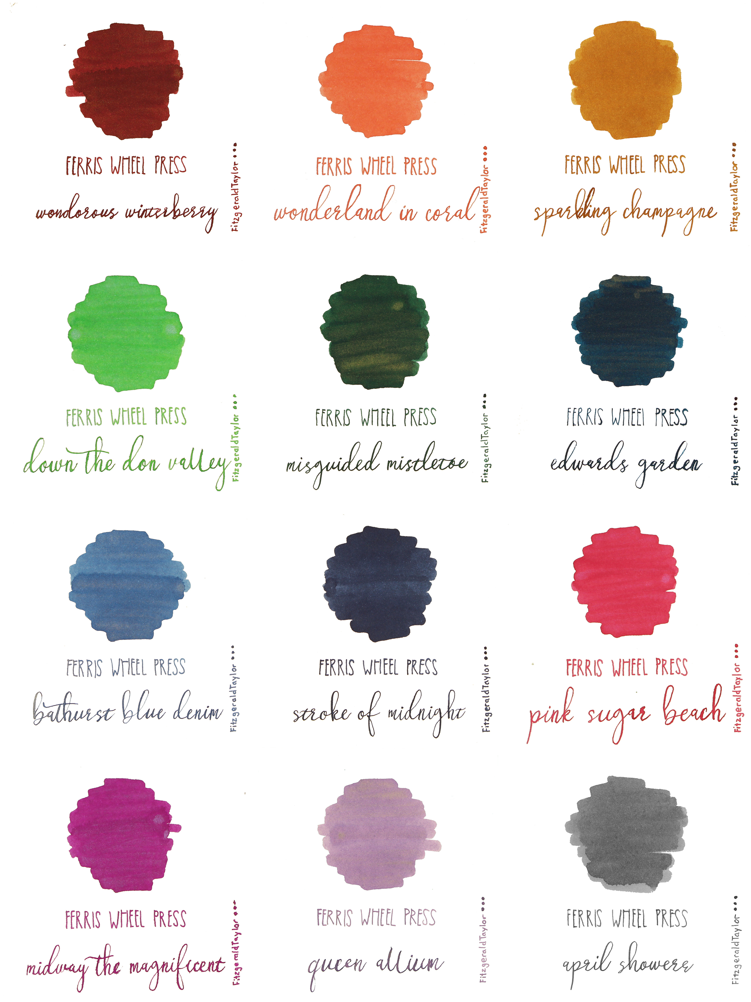 kai Ferris Wheel Press 38ml 4色 Ferris Wheel Press - fountain pen ink - 38ml - sparkling