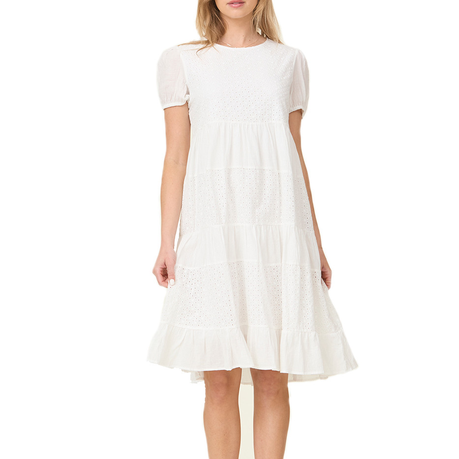 katies woven ruffle dress
