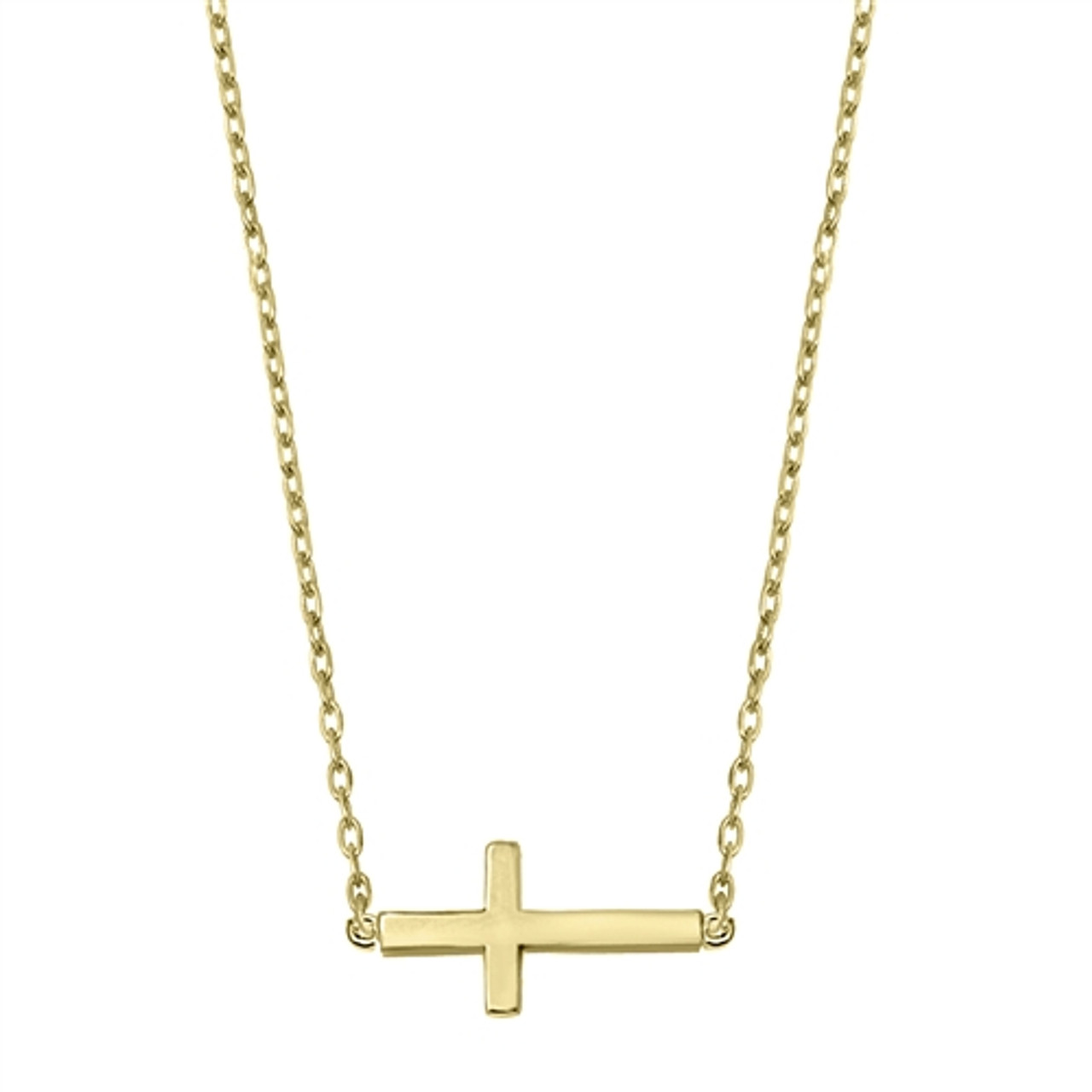 Sideways cross pendant necklace best sale