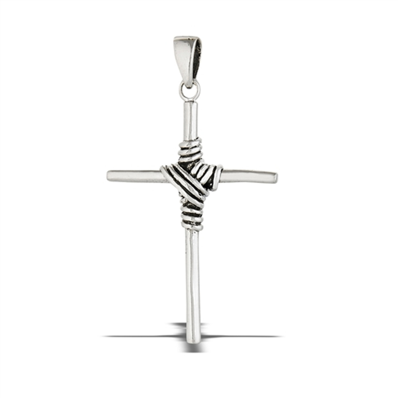 Large Wire Wrapped Cross Pendant