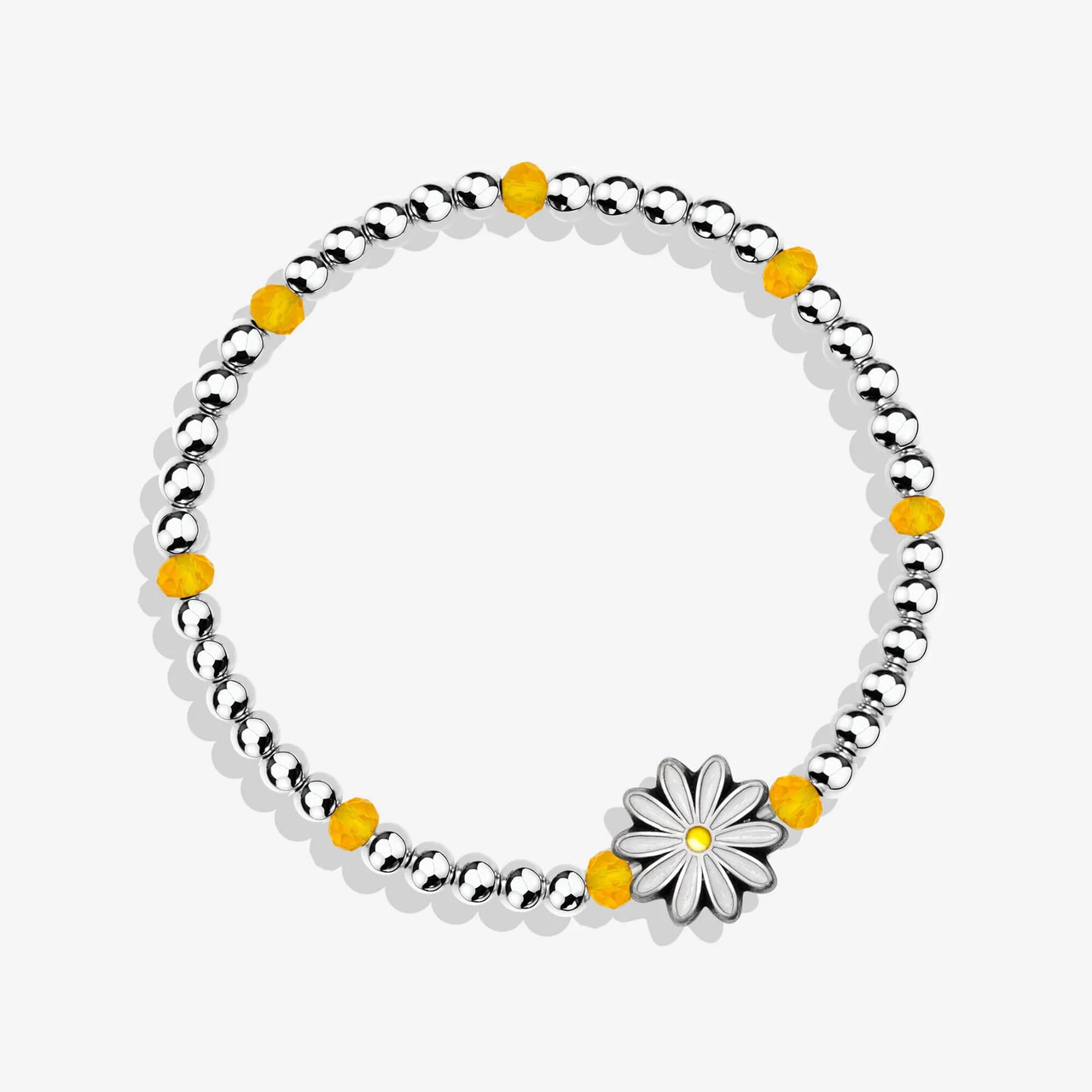 White Daisy Stretch Bracelet