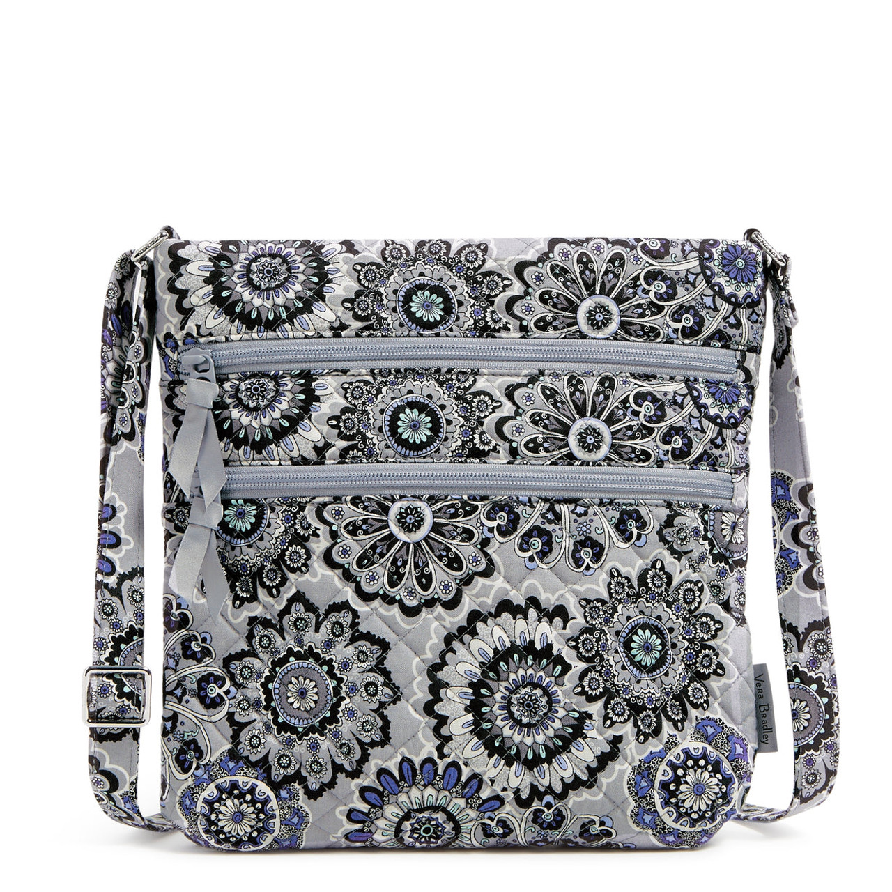Triple Zip Hipster Crossbody Bag - Recycled Cotton