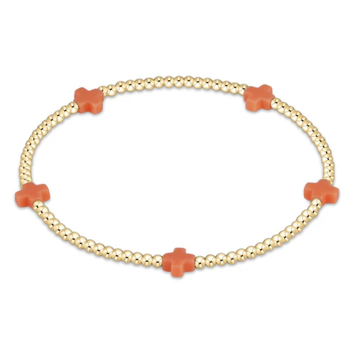 Classic Gold 2mm Bracelet - Signature Cross Small Gold Charm main image 1