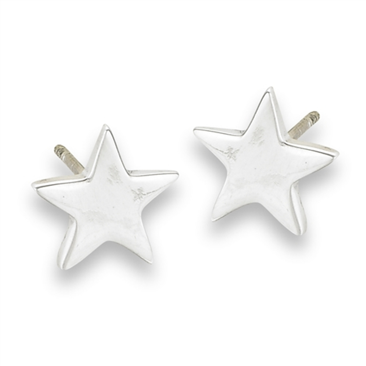 Sterling Silver Polish Star Stud Earring