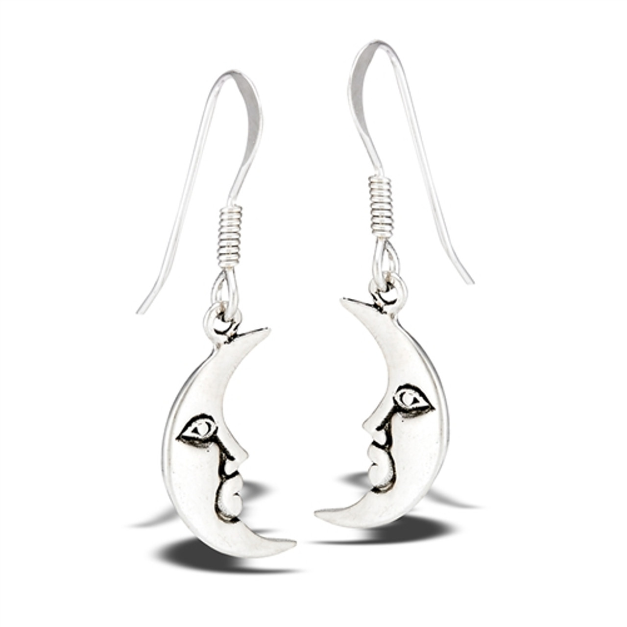 Moon earrings sterling silver