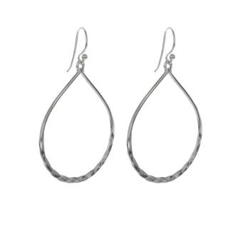 Wide Hammered Teardrop Earrings