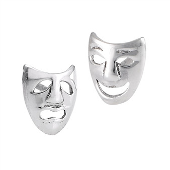 Sterling Silver Comedy Tradegy Stud Earring