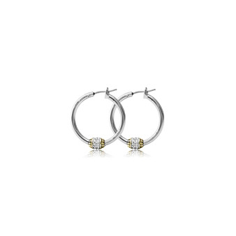 Beaded Pav Hoop Earrings