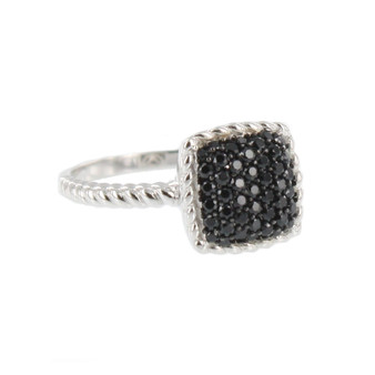 Square Pave Twist - Black