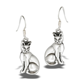 Sitting Cat Dangle Earrings