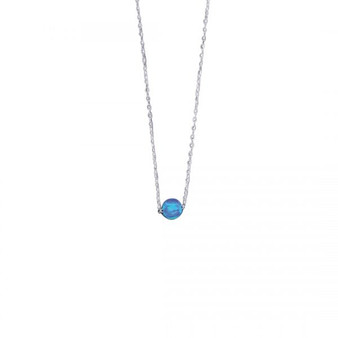 Blue Opal Bead Necklace