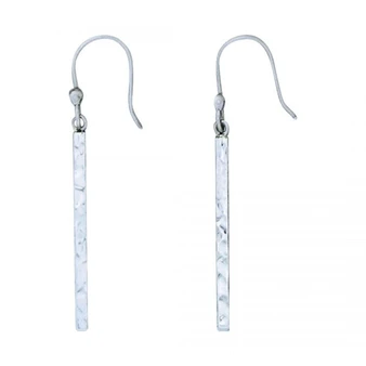 Hammered Short Bar Earrings