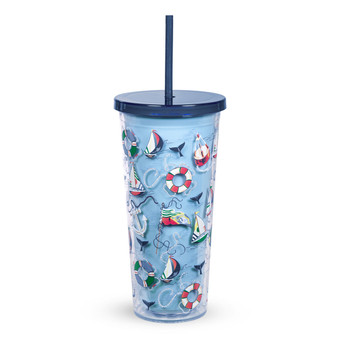 Double Wall Tumbler With Straw - Really Regatta