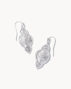 Abbie Drop Filigree Earrings in Silver