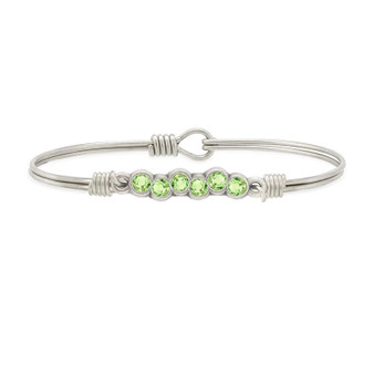 Birthstone Starlight Bangle Bracelet - August