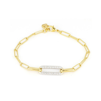 Diamante Large Pave Center Link Bracelet - Gold