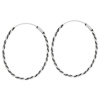 Thin Twist Wrap Oval Hoop Earrings