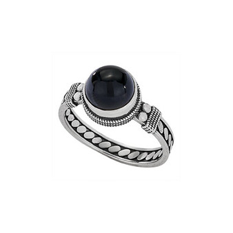 Bali Beaded Small Onyx Dome Ring