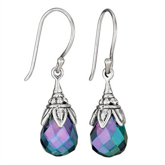 Bali Faceted Mystic Topaz Drop Earrings