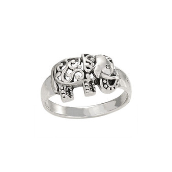 Bali Filigree Elephant Scroll Ring