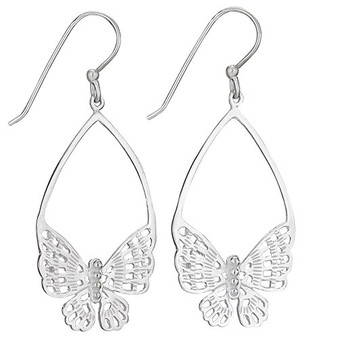 Cutout Butterfly Dangle Earrings with Extended Wings