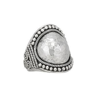 Hammered Circle Dot Ring