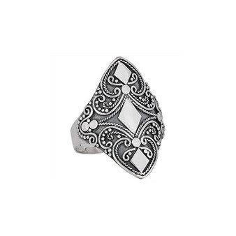 Diamond Accent Marquis Oxidized Ring