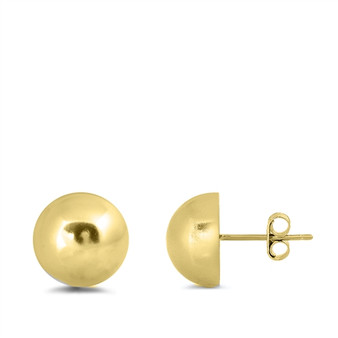 Dome Half Ball Stud Earrings in Gold