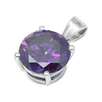 Birthstone Pendant with Amethyst CZ