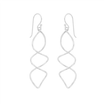Open Swirl Dangle Earrings on French Wire