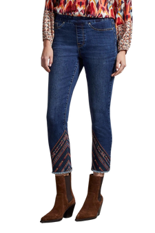 Audrey Pull-On Slim Leg Rhinestone Jeans