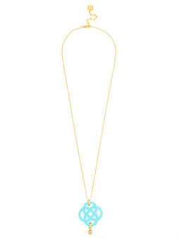 Grace Dainty Chain Necklace - Bright Blue