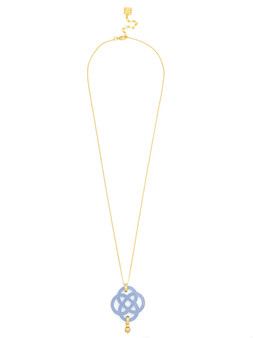Grace Dainty Chain Necklace - Light Blue