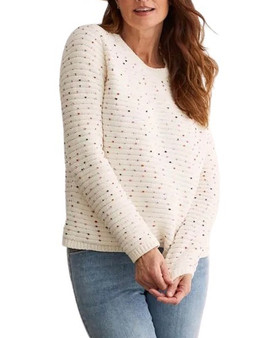 Textured Knit Crewneck Sweater