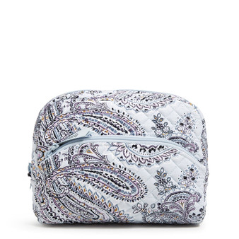 Large Cosmetic Bag in Soft Sky Paisley