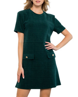 Short Sleeve Chenille Textured Dress