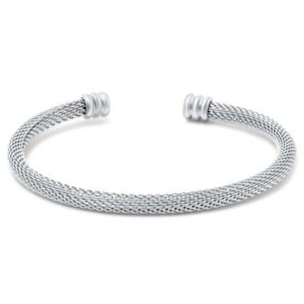 Sinclair Mesh Cuff Bracelet in Silver